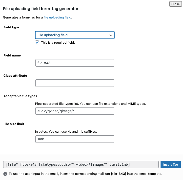 Contact Form 7 File Input Field