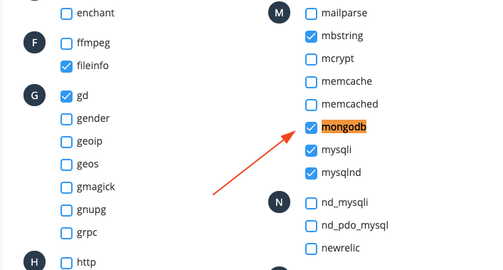 Mongodb php cpanel